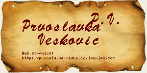 Prvoslavka Vesković vizit kartica